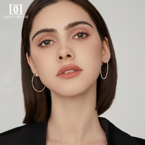 925純銀素圈耳環女ins簡約大圓圈耳圈養耳洞時尚耳釘氣質個性耳飾