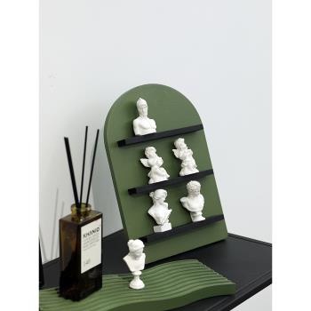 北歐石膏像擺件 桌面雕塑人物擺設 ins風軟裝道具 創意玄關裝飾
