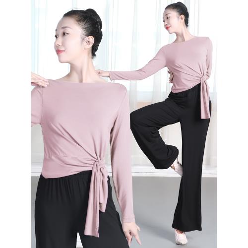 飄逸古典舞身韻練功服女套裝中國形體莫代爾上衣成人現代舞蹈服秋