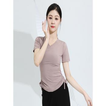 舞蹈練功服裝女夏季現代舞形體訓練學生中國古典舞莫代爾上衣短袖