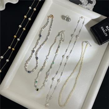 925純銀天然珍珠水沫玉玉髓冰透吊墜ins小眾設計輕奢珠寶合集6.1