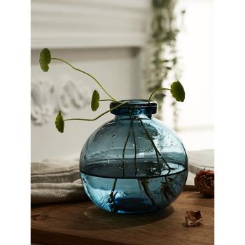 清新復古藝術花瓶 創意玻璃ins花器 客廳鮮花插花水培小花瓶擺件