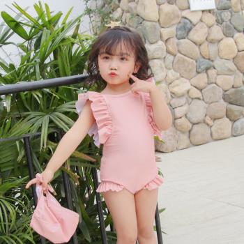 INS兒童泳衣女孩連體寶寶嬰兒可愛游泳衣公主小童韓國泳裝1-3歲