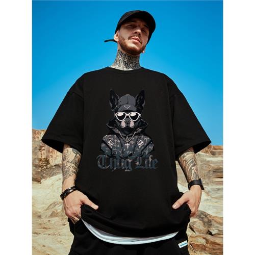 高街短袖t恤大碼男裝純棉寬松情侶夏季oversize美式上衣服ins潮牌