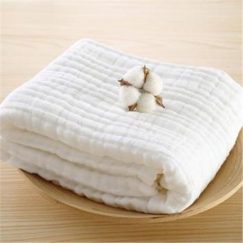 全棉純棉A類6層柔軟純色純白紗巾毛巾嬰童毛巾成人兒童寶寶大浴巾