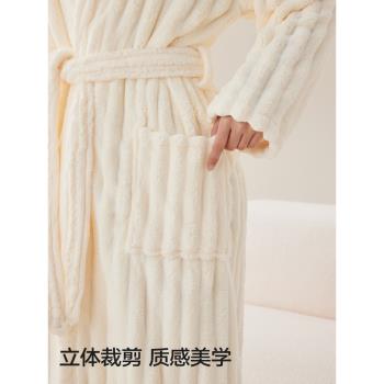 三利浴袍成人珊瑚絨吸水速幹情侶男女春夏新款大人不掉毛浴衣睡袍