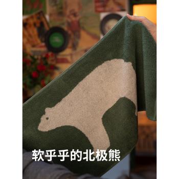 復古北極熊毛巾純棉 洗臉 家用兒童女卡通加厚面巾男吸水不掉毛