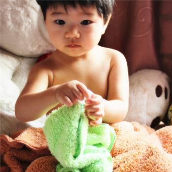 OLON正方形奈米纖維毛巾柔軟親膚吸水純棉成人兒童小孩洗臉四方巾