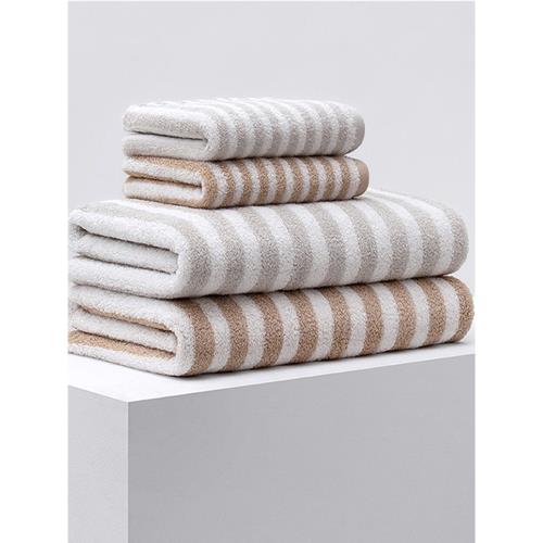 最生活條紋毛巾浴巾套裝加大厚純棉毛圈洗臉柔軟長絨棉吸水A-1173