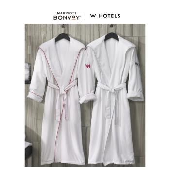 W酒店五星級連帽浴袍居家情侶纖維吸水浴衣睡袍男女