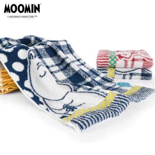 MOOMIN姆明正版 格子純棉柔軟毛巾 全棉吸水家用不易掉毛面巾大人