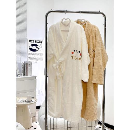 家用浴袍吸水速干睡袍女浴衣浴巾成人洗澡可穿可裹秋冬新款浴裙厚