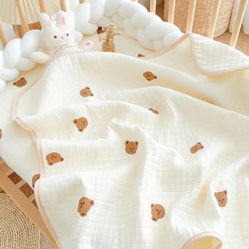 嬰兒蓋毯新生少兒純棉紗布毯寶寶秋冬空調被幼兒園加厚毛巾小被子