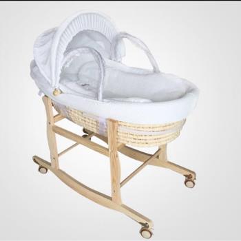 ins嬰兒編織提籃睡籃新生兒手提籃子車載便攜外出院筐寶寶搖藍床