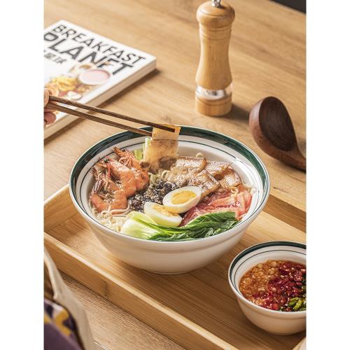 蘭州牛肉拉面碗湯面碗家用一人食套裝大碗湯碗面碗面館專用帶托盤