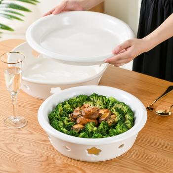 陶瓷菜盤明爐餐具幹鍋爐蠟燭酒精保溫酒店梅花爐加熱魚盤家用明爐