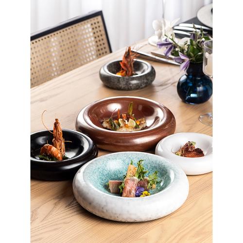 恒典雅高顏值法式位上餐盤擺盤菜盤西餐甜品盤子創意分子料理餐具