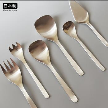 日本進口柳宗理不銹鋼餐具大號公勺醬湯勺家用湯匙長柄叉子蛋糕鏟