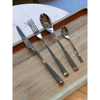 LUCUKU 304不銹鋼加厚高檔牛扒西餐餐具牛排刀叉勺四件套家用吃飯
