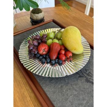 MCOKI歐式18/10不銹鋼輕奢高檔水果盤家居擺件客廳茶幾零食盤果盤
