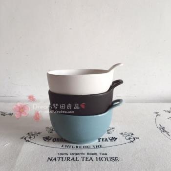 [ 夢田良品 ]北歐風啞光單柄陶瓷碗/小飯碗/沙拉碗/水果碗
