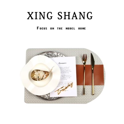 北歐風輕奢創意軟裝西餐餐具套裝西餐盤工藝品擺設餐桌擺臺樣板房