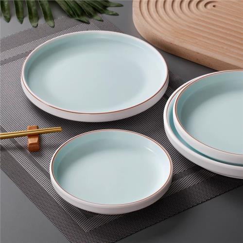 密胺餐具盤子商用火鍋圓形配菜盤仿瓷涼菜專用盤創意酒店自助餐盤