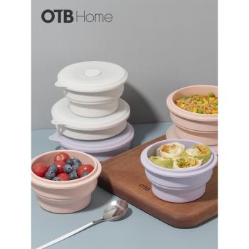 OTB耐高溫可微波密封矽膠折疊碗