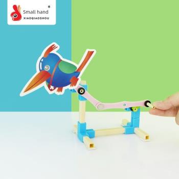 廠家直銷啄木鳥7歲以上男女孩diy科普科技小制作科學實驗木制玩具