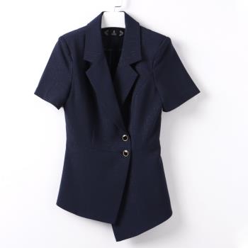 西裝外套女夏短袖高階感上衣小眾職業套裝正裝小西服女士夏季薄款