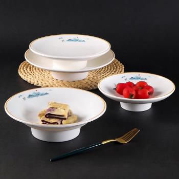 密胺高腳涼菜盤創意酒店餐廳自助蛋糕甜品盤商用點心展示盤水果盤