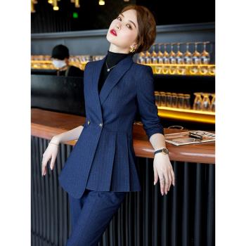 職業裝西服套裝西裝外套女秋冬氣質女神範正裝酒店前臺經理工作服