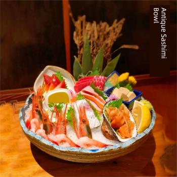 高階三文魚刺身盤冰盤大號陶瓷魚生專用擺盤海鮮拼盤日式料理餐具