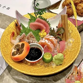 日式陶瓷料理餐具 金色刺身盤海鮮拼盤水果沙拉盤 創意烤肉店盤子
