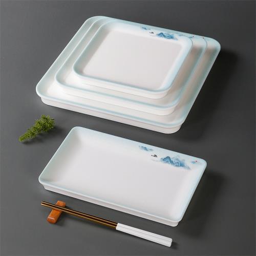 密胺餐具盤子商用酒店餐廳創意方形盤仿瓷西餐盤炒菜盤燒烤盤擺盤