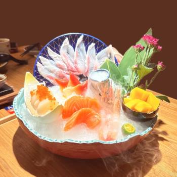 創意陶瓷刺身盤冰盤高階火鍋海鮮姿造盤烤肉餐具酒店自助餐展示盤