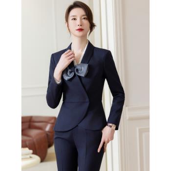 工作服職業氣質女秋冬西裝套裝珠寶店前臺行政女神範長袖高端正裝
