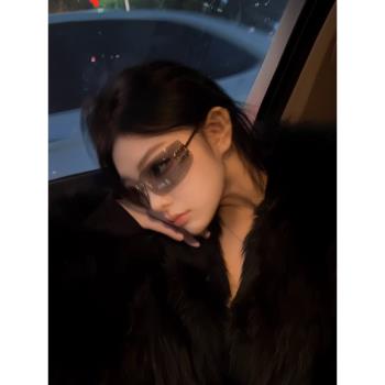 無框曲面女y2k輕奢千金風墨鏡