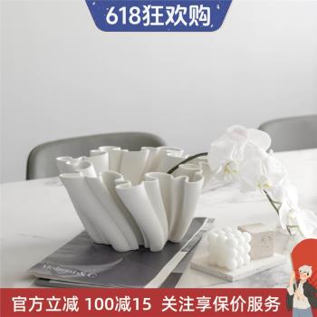 陶瓷3D列印裙擺花瓶設計師插花高階感簡約侘寂風民宿客廳道具擺件