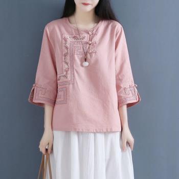 女裝民族風復古刺繡上衣撤櫃剪標
