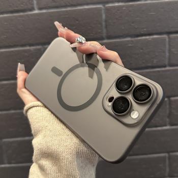 雲寅【新工藝，細磨砂】適用於蘋果16promax手機殼新款超薄iPhone15帶鏡頭膜14plus全包13無線磁吸12防摔高階