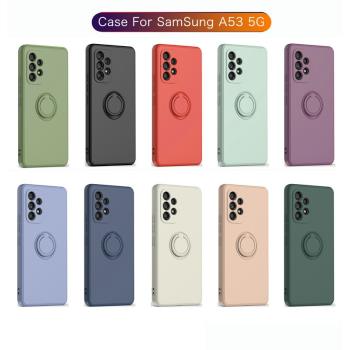 純色一體指環殼適用三星a54手機殼a14/a34矽膠軟殼a52/a53防摔a73/a33/a23保護套a42/a32/a12/a22簡約a71/a31