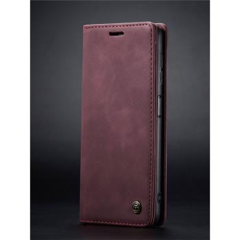 適用於小米紅米Note12 Turbo手機殼真皮純色高階Note10Pro商務13pro+翻蓋保護套9T男女磁吸新款皮套11S外殼