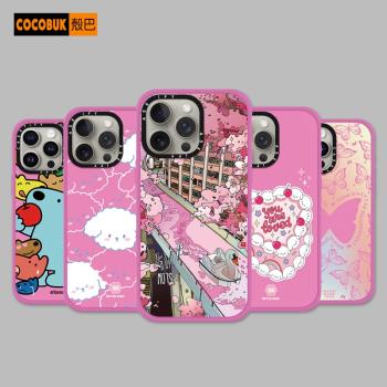 ins蝴蝶塗鴉愛心豹紋小藍狗iPhone15promax手機殼少女櫻花粉適用蘋果14pro磨砂膚感13/14新款16pro防摔保護套
