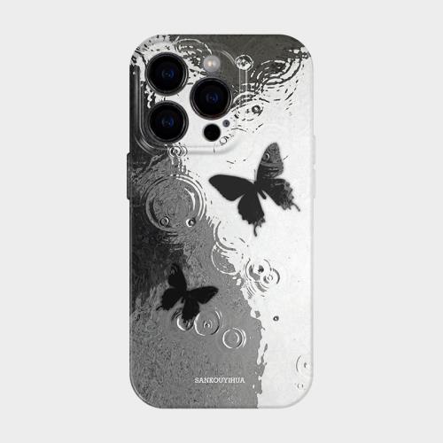 蝴蝶漩渦 適用iphone16蘋果15promax手機殼2024新款14plus女生小清新13適合夏秋天的12小眾藝術高級感輕奢ins