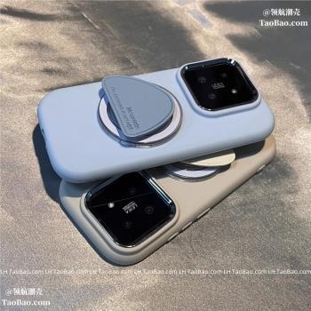 山丘皮質磁吸支架K60小米13/15手機殼14/K30至尊版NOTE13個性K70e純色11/K40PRO創意K50女12T情侶10S男civi3