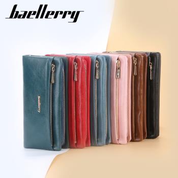 Baellerry新款卡包女士長款韓版包邊多卡位手拿包時尚手機錢包軟