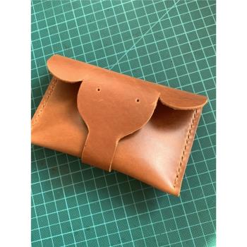 卡包名片包頭層牛皮真皮皮料手工製作手工diy皮零錢包錢包卡套包