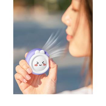 可愛掛脖迷你小黃鴨電扇無葉小恐龍USB小風扇大風力小型學生禮品
