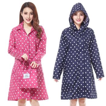 時尚韓版圓點風衣外套雨衣成人女士戶外走路上班防水連體學生雨披